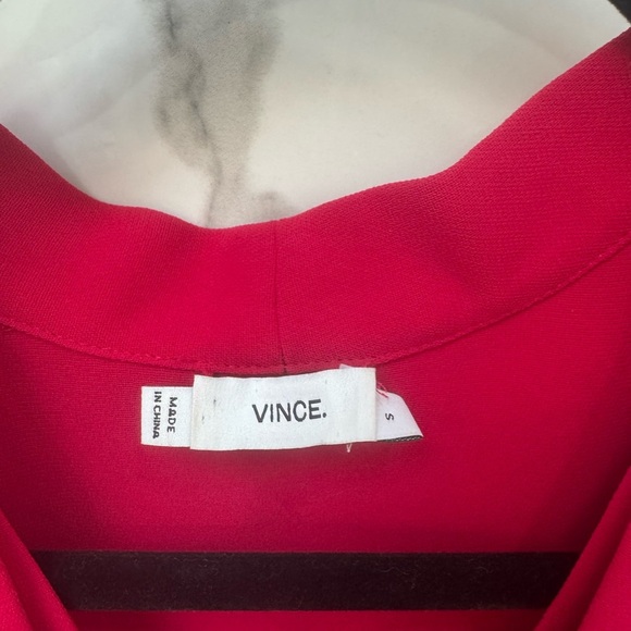 VINCE Pink Magenta Double V Inverted Pleated Drop Shoulder Shift Dress S = 4/6 - Picture 2 of 6